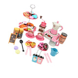 52Pcs Espresso Machine Playset Early Educational Toys for Kids Birthday Gift Pink