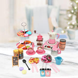 52Pcs Espresso Machine Playset Early Educational Toys for Kids Birthday Gift Pink