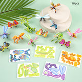 10 Pieces Craft DIY 3D Puzzle Learning Activities Montessori Toys for Babies Insect