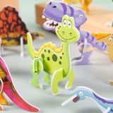 Maxbell 10 Pieces Craft DIY 3D Puzzle Learning Activities Montessori Toys for Babies Dinosaur