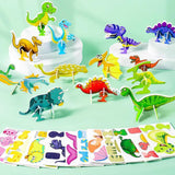 Maxbell 10 Pieces Craft DIY 3D Puzzle Learning Activities Montessori Toys for Babies Dinosaur