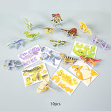 Maxbell 10 Pieces Craft DIY 3D Puzzle Learning Activities Montessori Toys for Babies Dinosaur