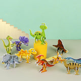 Maxbell 10 Pieces Craft DIY 3D Puzzle Learning Activities Montessori Toys for Babies Dinosaur