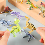 Maxbell 10 Pieces Craft DIY 3D Puzzle Learning Activities Montessori Toys for Babies Dinosaur