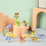 Maxbell 10 Pieces Craft DIY 3D Puzzle Learning Activities Montessori Toys for Babies Dinosaur