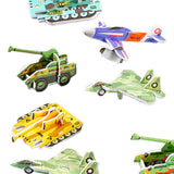 10 Pieces Craft DIY 3D Puzzle Learning Activities Montessori Toys for Babies Aircraft Tanks