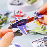 10 Pieces Craft DIY 3D Puzzle Learning Activities Montessori Toys for Babies Aircraft Tanks