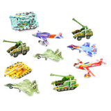 10 Pieces Craft DIY 3D Puzzle Learning Activities Montessori Toys for Babies Aircraft Tanks