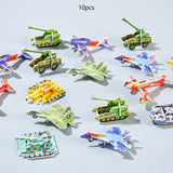 10 Pieces Craft DIY 3D Puzzle Learning Activities Montessori Toys for Babies Aircraft Tanks