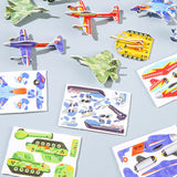 10 Pieces Craft DIY 3D Puzzle Learning Activities Montessori Toys for Babies Aircraft Tanks