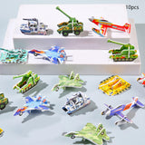 10 Pieces Craft DIY 3D Puzzle Learning Activities Montessori Toys for Babies Aircraft Tanks