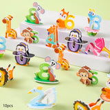 10 Pieces Craft DIY 3D Puzzle Learning Activities Montessori Toys for Babies Number