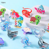 10 Pieces Craft DIY 3D Puzzle Learning Activities Montessori Toys for Babies Underwater World