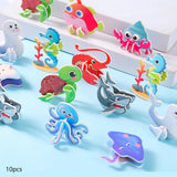 10 Pieces Craft DIY 3D Puzzle Learning Activities Montessori Toys for Babies Underwater World