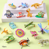 Maxbell 10 Pieces Craft DIY 3D Puzzle Learning Activities Montessori Toys for Babies Mix