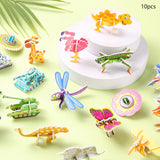 Maxbell 10 Pieces Craft DIY 3D Puzzle Learning Activities Montessori Toys for Babies Mix