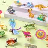 Maxbell 10 Pieces Craft DIY 3D Puzzle Learning Activities Montessori Toys for Babies Mix