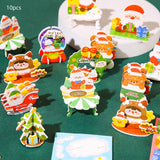 10 Pieces Craft DIY 3D Puzzle Learning Activities Montessori Toys for Babies Xmas