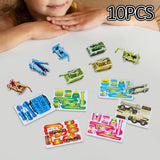 10x DIY 3D Puzzles Preschool Learning Activities Tank Plane Puzzles for Baby Tank