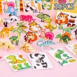 10 Pieces Cartoon Puzzle Creativity Montessori craft Diy 3D Puzzle for Kids