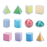 12x Geometric Shapes 3D Geometric Solids for Elementary School Supplies Home