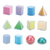 12x Geometric Shapes 3D Geometric Solids for Elementary School Supplies Home