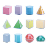 12x Geometric Shapes 3D Geometric Solids for Elementary School Supplies Home