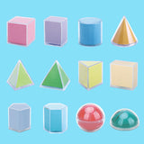 12x Geometric Shapes 3D Geometric Solids for Elementary School Supplies Home