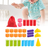 Wooden Geometric Solids Colorful for Elementary School Supplies Kindergarten 32 pieces Geometric