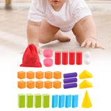 Wooden Geometric Solids Colorful for Elementary School Supplies Kindergarten 32 pieces Geometric