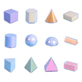 Geometric Shapes Blocks Set 3D Geometric Solids for School Supplies Children