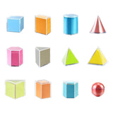 Maxbell 3D Geometric Shapes Montessori Toys for Kids Home School Supplies Babies