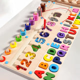 Alphabet Number Wooden Magnet Sorting Board Preschool Game for Children Kids