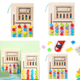 Maxbell Montessori Wooden Color Matching Puzzles Board Early Educational for Ages 3+ 4 Colors