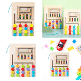 Maxbell Montessori Wooden Color Matching Puzzles Board Early Educational for Ages 3+ 4 Colors