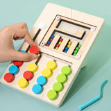 Maxbell Montessori Wooden Color Matching Puzzles Board Early Educational for Ages 3+ 4 Colors