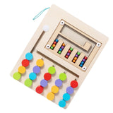 Maxbell Montessori Wooden Color Matching Puzzles Board Early Educational for Ages 3+ 5 Colors