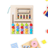 Maxbell Montessori Wooden Color Matching Puzzles Board Early Educational for Ages 3+ 5 Colors