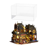 Miniature Dollhouse Furniture Kits DIY with Dust Cover 3D Puzzles for Adults