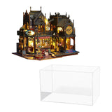 Miniature Dollhouse Furniture Kits DIY with Dust Cover 3D Puzzles for Adults