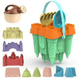 14 Pieces Sand Castle Mould for Kids Buckets for Beach Travel Outdoor