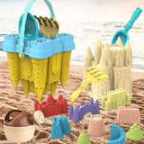 14 Pieces Sand Castle Mould for Kids Buckets for Beach Travel Outdoor