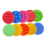 10 Pieces Sensory Silicone Mats Sensory Circles for Children Kids Fine Motor