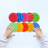 10 Pieces Sensory Silicone Mats Sensory Circles for Children Kids Fine Motor