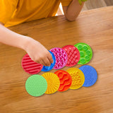 10 Pieces Sensory Silicone Mats Sensory Circles for Children Kids Fine Motor