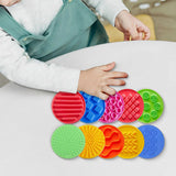 10 Pieces Sensory Silicone Mats Sensory Circles for Children Kids Fine Motor