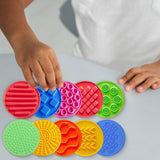 10 Pieces Sensory Silicone Mats Sensory Circles for Children Kids Fine Motor