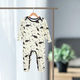 Maxbell Spring Fall Baby Romper Baby Long Sleeve Romper for Baptism Halloween Casual 1 Month to 3 Month