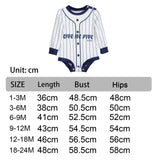 Baseball Jersey Baby Bodysuit Cartoon for Photography Props Party Daily Wear 1 to 3M