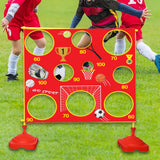 Maxbell Kids Tossing Games Net Sandbag Trainer Throwing Net for Family Boys and Girls Red